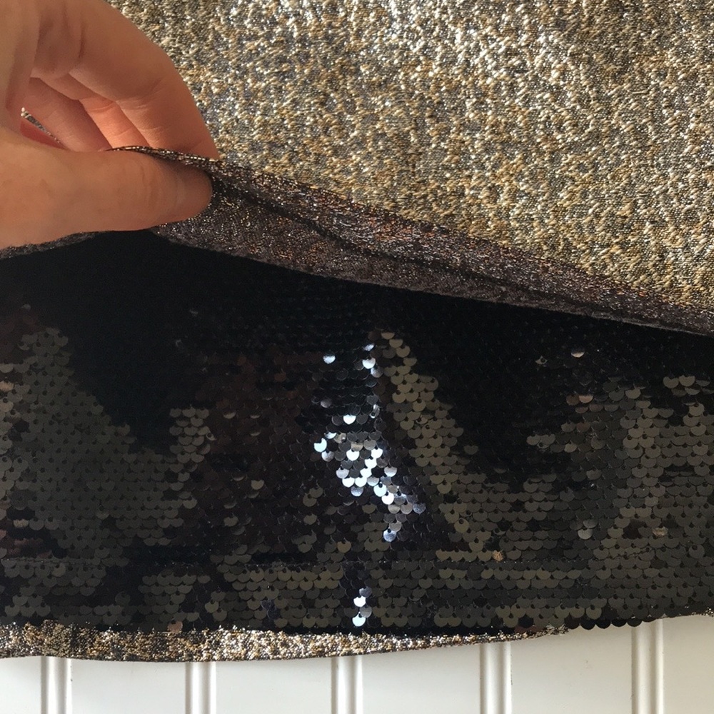 Sachin & Babi cocktail mini dress metallic gold silver black mesh sequin NWT - Picture 4 of 16